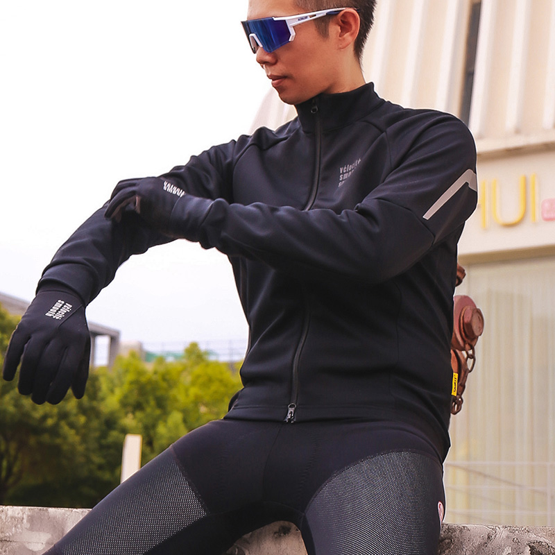 思帕客2023款秋冬防风保暖骑行服男自行车长袖女公路车衣服火焰V