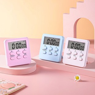 学生学习定时器厨房计时器提醒器大声器电子闹钟秒表钟磁吸商用闹