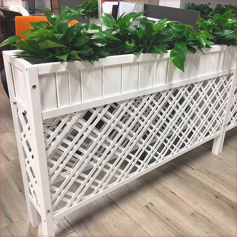 隔断餐厅白色阳台花盆防腐花架花盆室内室外实木烧烤隔断花架围栏