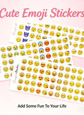 emoji表情贴纸表情包贴纸黄色人物表情贴手账小贴纸素材贴纸
