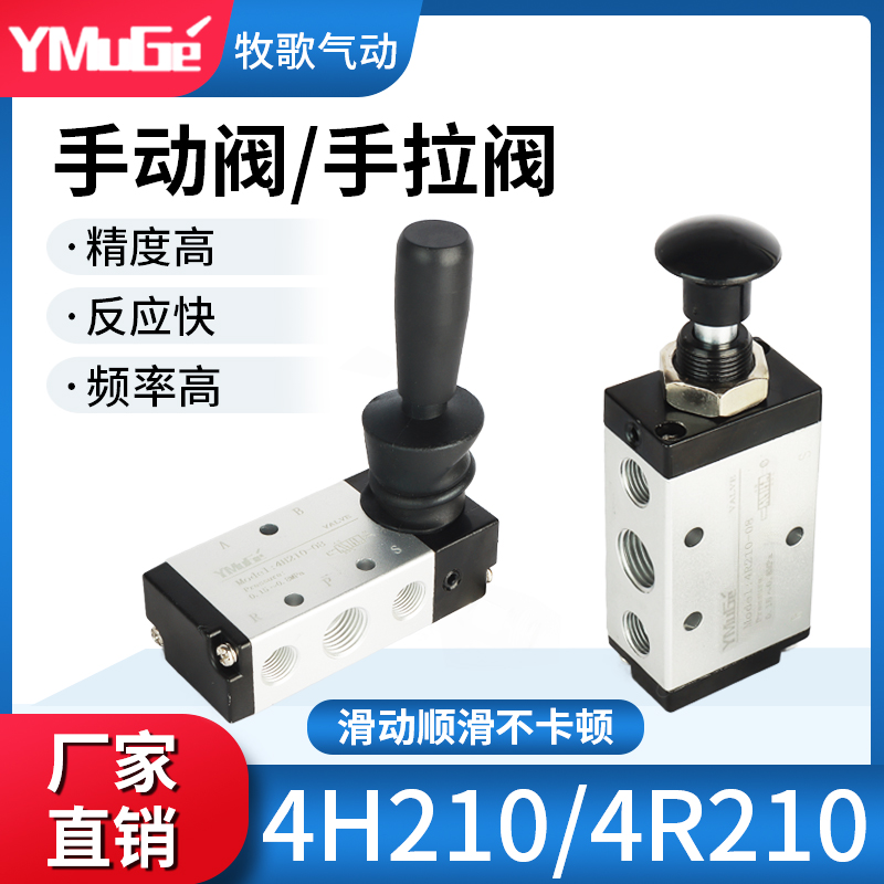 气动开关手动阀3R/4R手拉3H/4H210一08/31N0-10手板换向气缸控制