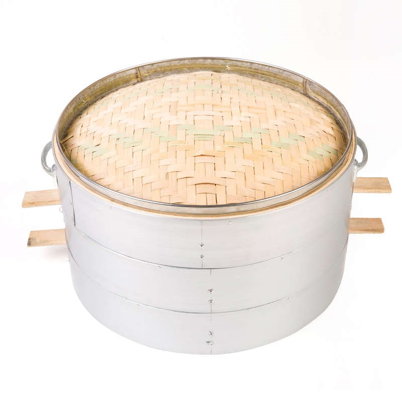 口包不绣钢蒸笼全包铝合金蒸格安庆加厚笼屉包子纯竹子蒸笼X51.2c