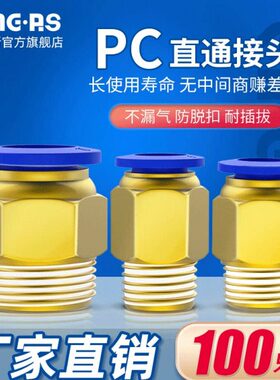 08P-10直PC-PC插0快PC31螺纹4-PC快速接头060-162通气管-M5PC412C