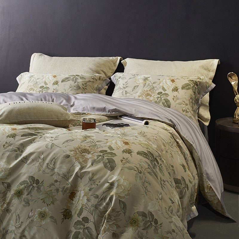 多色可选 双股更细腻12v0支匹马棉四件套全棉纯棉美式别墅床品