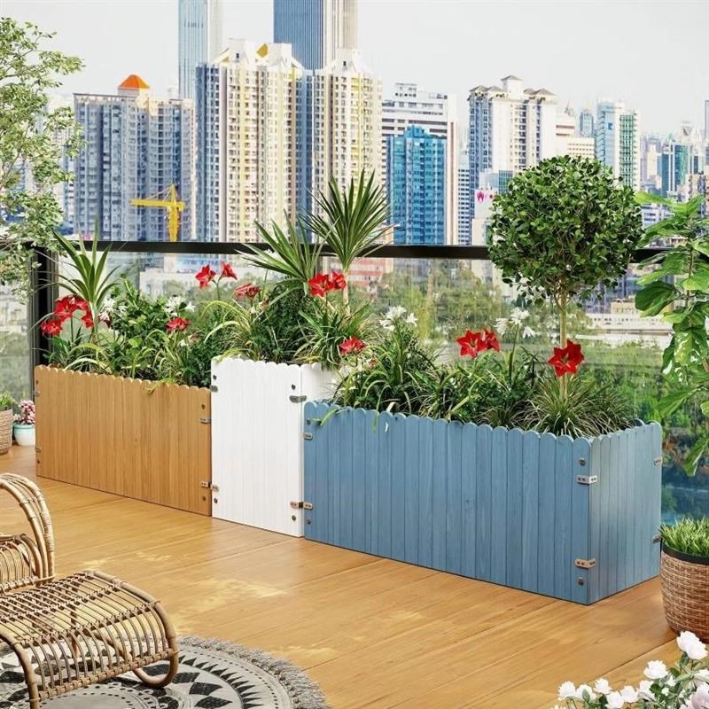 花槽阳台防腐g木花盆庭院长方形户外花园种植箱室外造景盆景专用