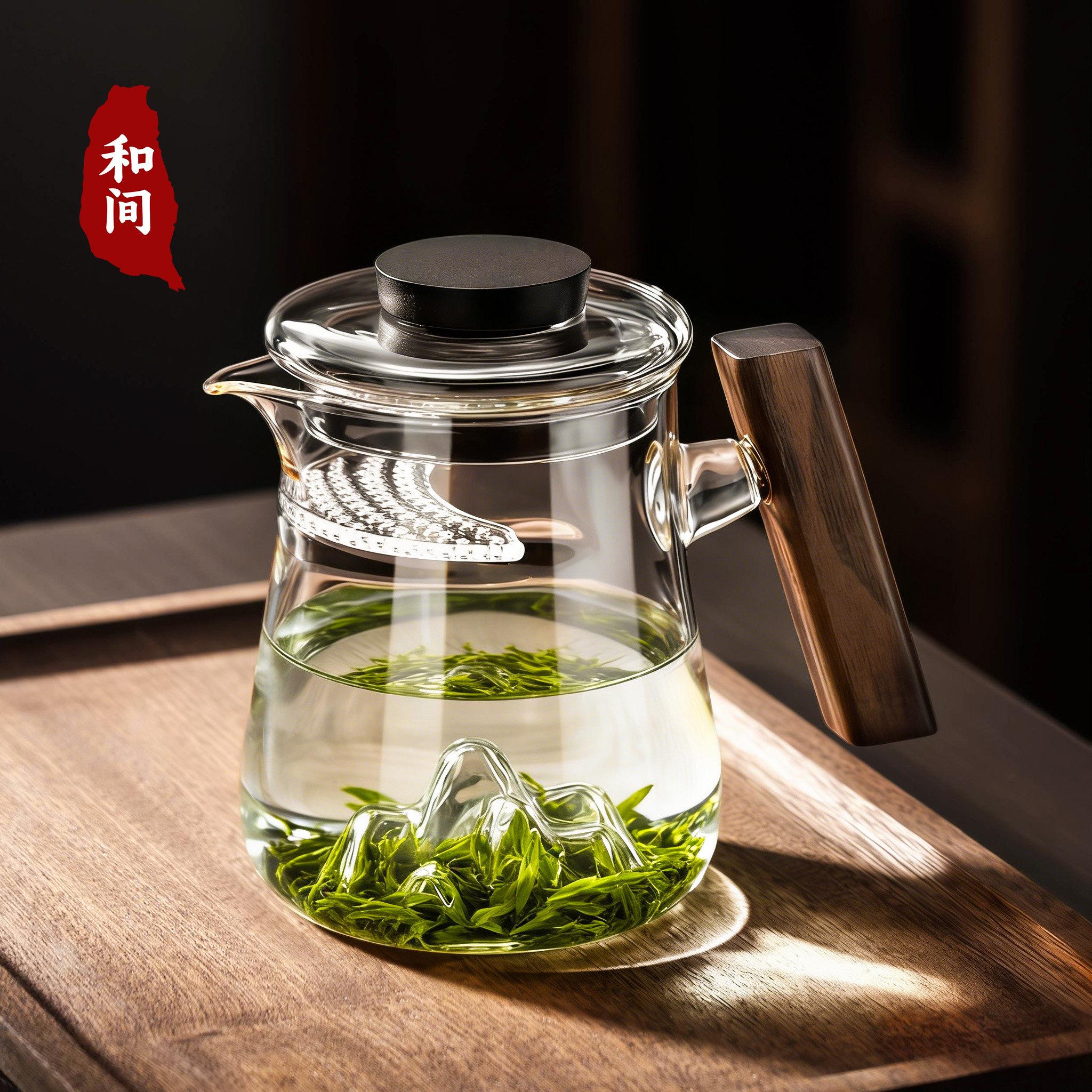 加厚高档玻璃月牙公道杯茶漏过滤一体功夫泡茶茶具绿茶专用分茶器