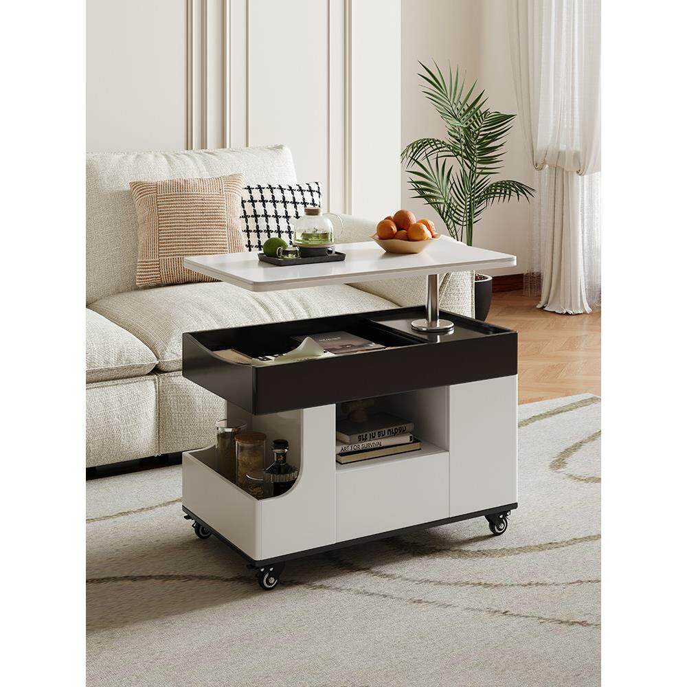 意大利轻奢多功能客厅边桌可移动沙发边桌床边边柜手推车咖啡桌储