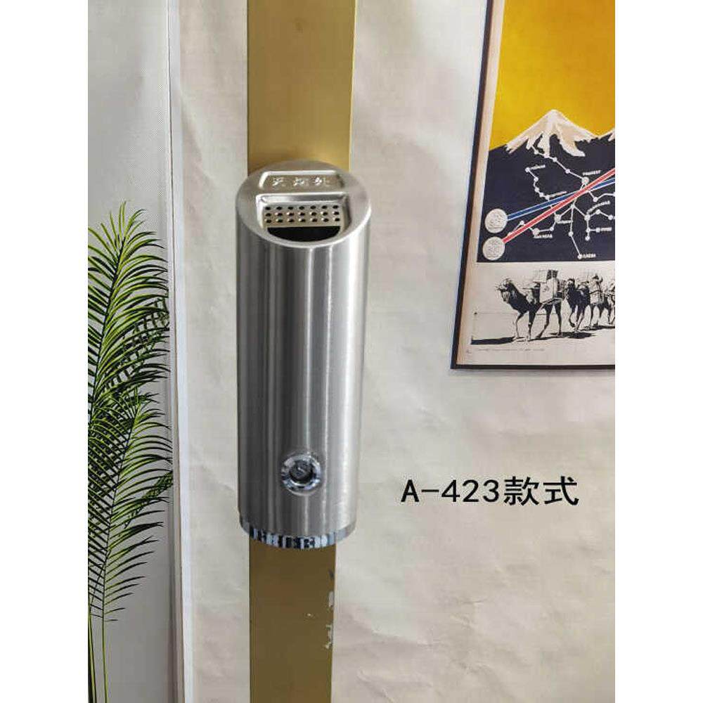 商用不锈钢挂墙式烟灰柱烟灰箱烟头收集器电线杆烟蒂盒丢烟灰缸盒