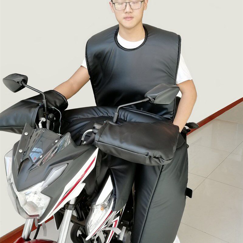 150款油箱摩托车挡风被冬季加绒加厚护膝加大防寒保暖男士挡风罩