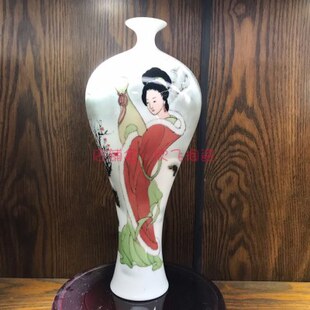 昭君出塞美人瓶醴陵釉下五彩瓷手绘花瓶QX高度约30cm陶瓷复古摆件