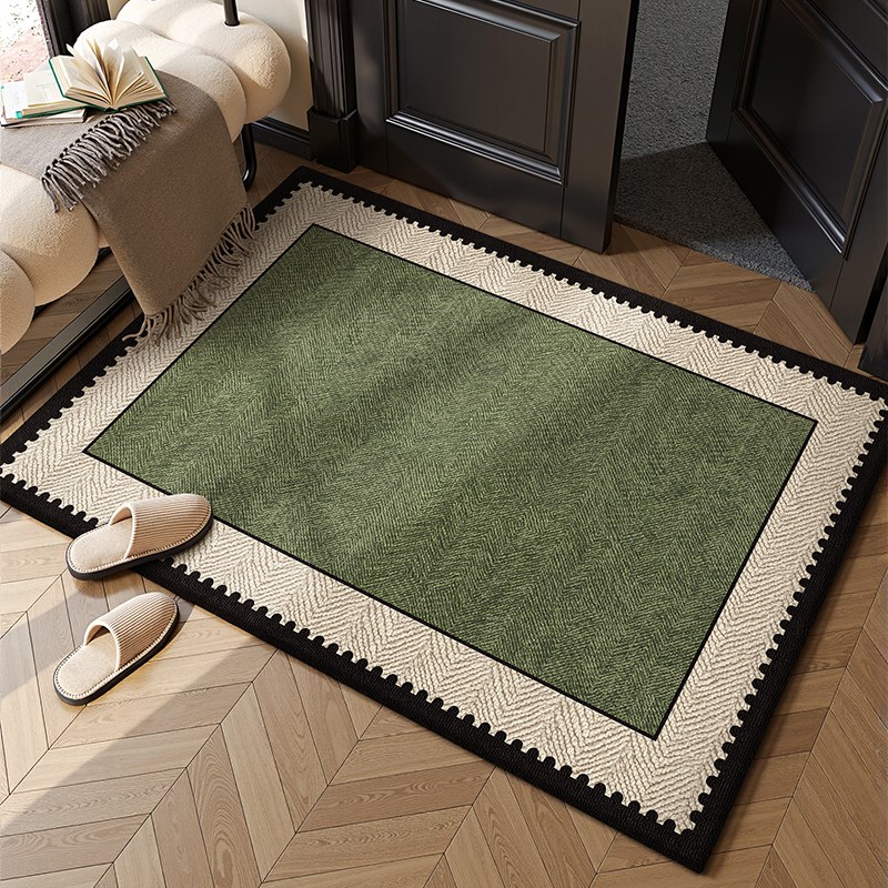 中古风入户d门地垫高级感进门地毯防滑除尘家用免洗玄关垫子可裁