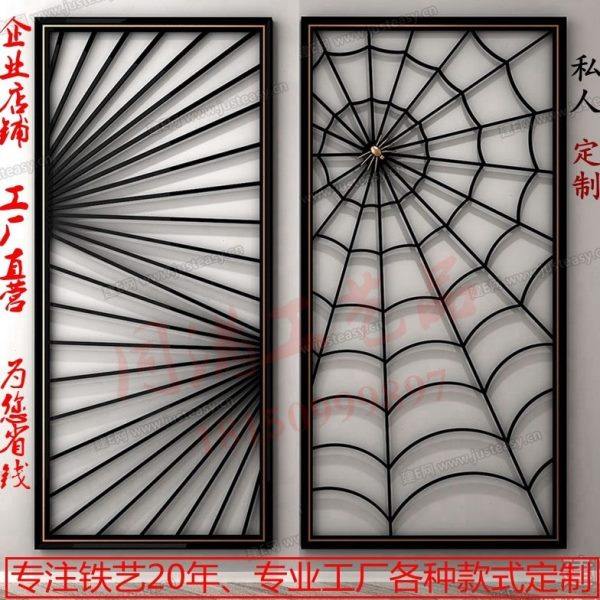 个性网红金属铁艺屏风隔断工业风餐厅办公室酒吧夜店镂空装饰隔档