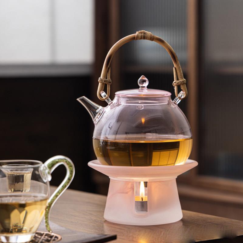 琉璃暖茶温茶炉蜡烛加热底座中式茶炉煮茶办公室小型温茶器煮茶炉