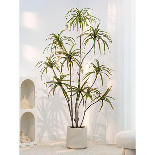 千年木彷真绿植室内客厅高端轻奢大型龙血树盆栽落地假花植物摆件