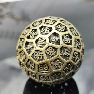 百面金属桌游用D100骰子筛子色子coc跑团dnd道具