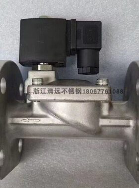304先导式法兰不锈钢电磁阀电池阀220V24V12V2W常开常闭16公斤316