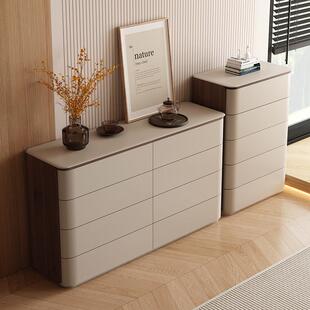 北欧轻奢实木八斗柜极简卧室床尾收纳柜现代简约客厅立柜靠墙五斗