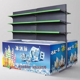 超市便利店冰柜上方双面货架冷食店冷柜上面食品饮料展示架置物架