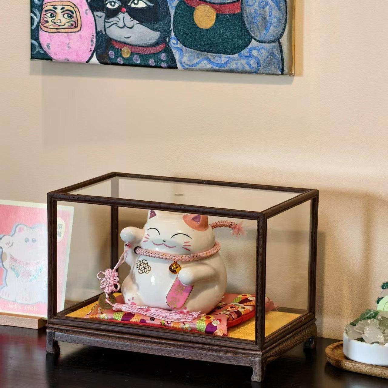 招财猫家居客厅办公室陶瓷小摆件店铺前台收银柜台招财摆件开业礼