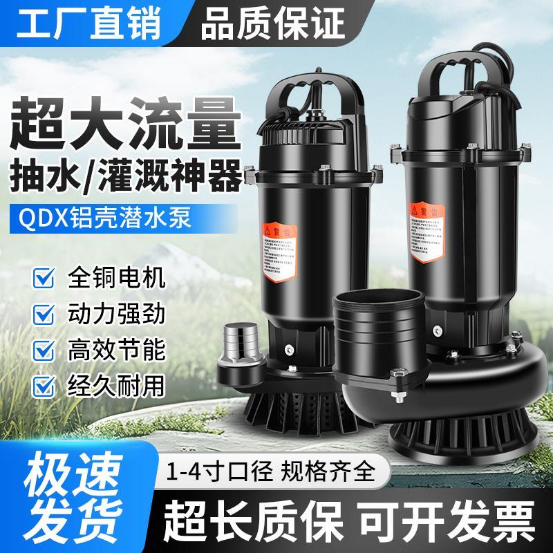 潜水泵220v小型家用抽水机2寸3寸大流量高扬程农用清水泵灌溉浇菜