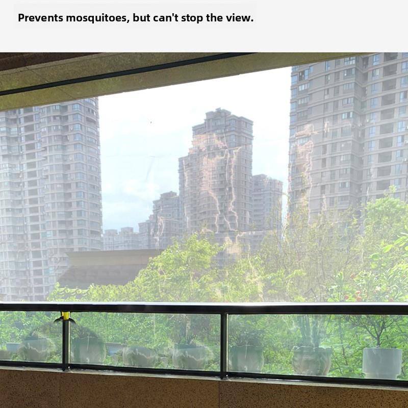大阳台露台推拉门落地窗防蚊魔术贴纱窗网不干胶纱窗自装金刚砂网