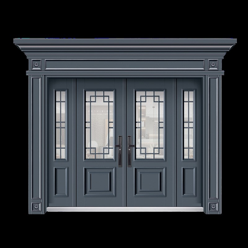 玻璃门锌合金别墅大门双开门农村自建房四开入户门堂屋客厅进户门