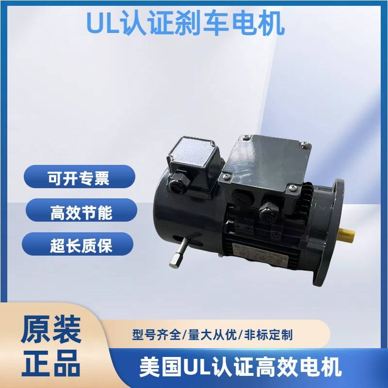 UL认证刹车电机220V/380V/460V/480V电磁制动刹车电机UL证书