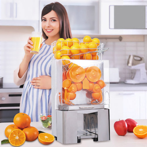 不锈钢商用鲜橙榨汁机2000E-2X大型榨汁机橙子自动剥皮机直流压榨