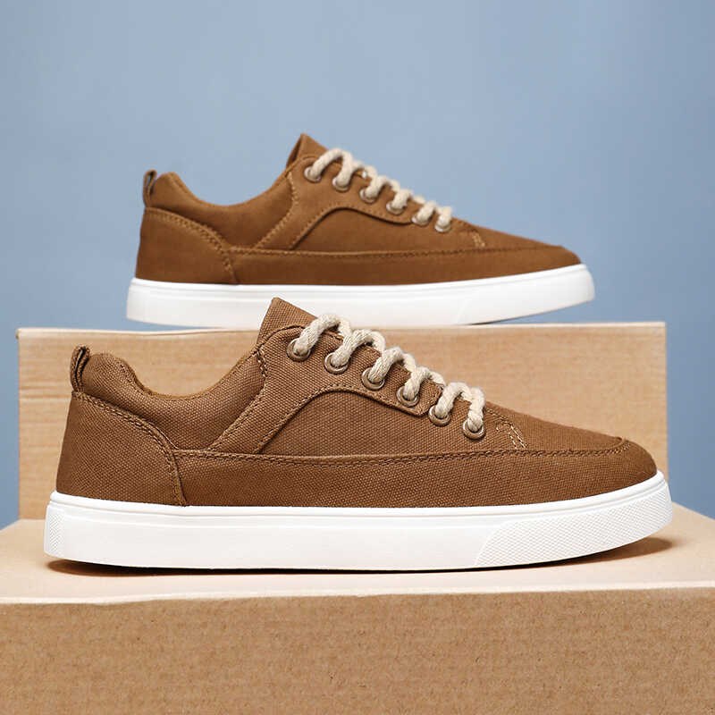 夏季黑色帆布鞋2025新款男鞋青少年潮流运动休闲鞋男软底百搭板鞋