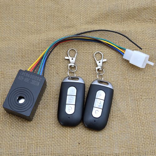 电动车报警器锂电36v48v60v新国标防盗器锁死电机一键启动遥控器