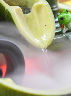 招财竹子流水喷泉风水轮摆件加湿器创意客厅办公室内小假山装饰品