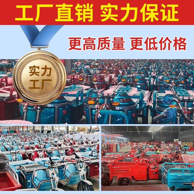 新款半封闭电动三轮车小型家用农用拉货三轮车载重王带雨棚电动车