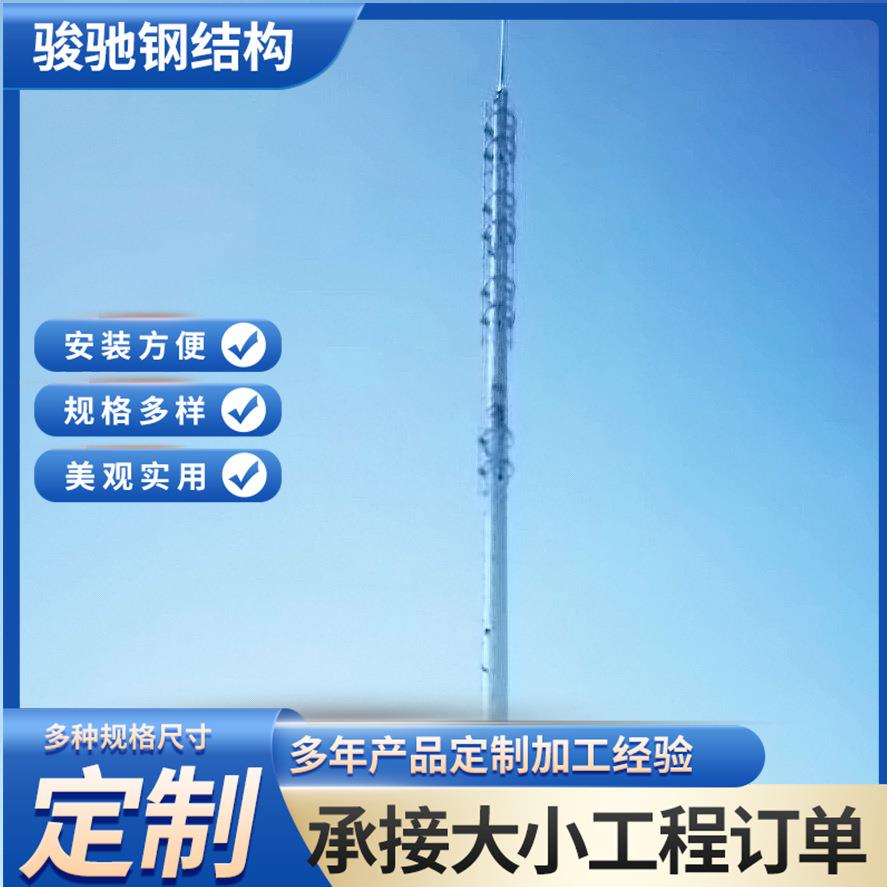 厂家生产单管塔独管塔热镀锌钢结构抗风化钢管铁塔单管通信信号塔
