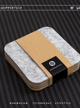 SkipperTech 毛毡软木杯垫隔热垫水杯垫子办公室桌面吸水茶杯垫