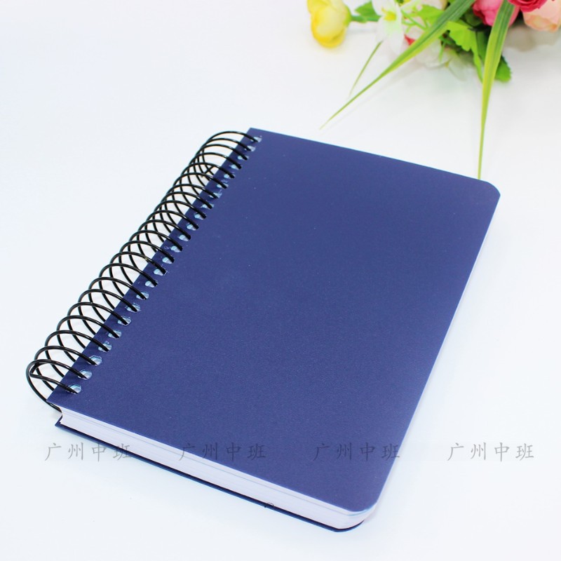 商务A5蓝色面线圈本16K特厚PP面螺旋本笔记本子 A6特厚记事本
