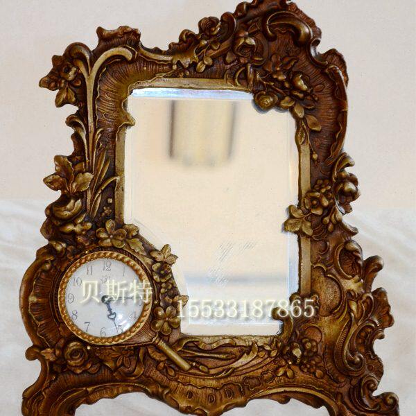 工艺镜子钟表|全铜机械把玩钟表|仿古董钟老式上弦座钟台钟挂钟