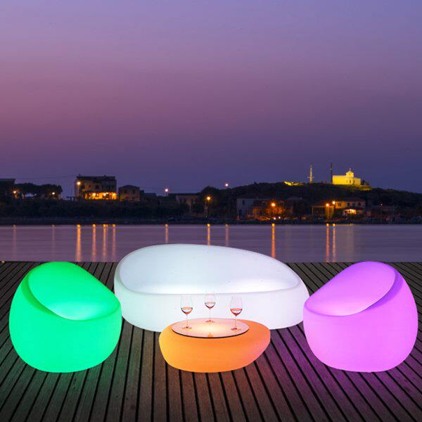 户外阳台发光沙发茶几酒吧桌椅别墅泳池庭院清吧夜店休闲桌椅组合