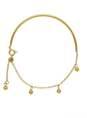 欧美热款个性饰品珠宝扣圆线钢珠流苏手链手镯钛钢18k金手链ins