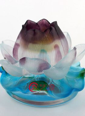 琉璃莲花烛台时尚创意家居饰品品摆设工艺品摆设酥油灯定制刻字