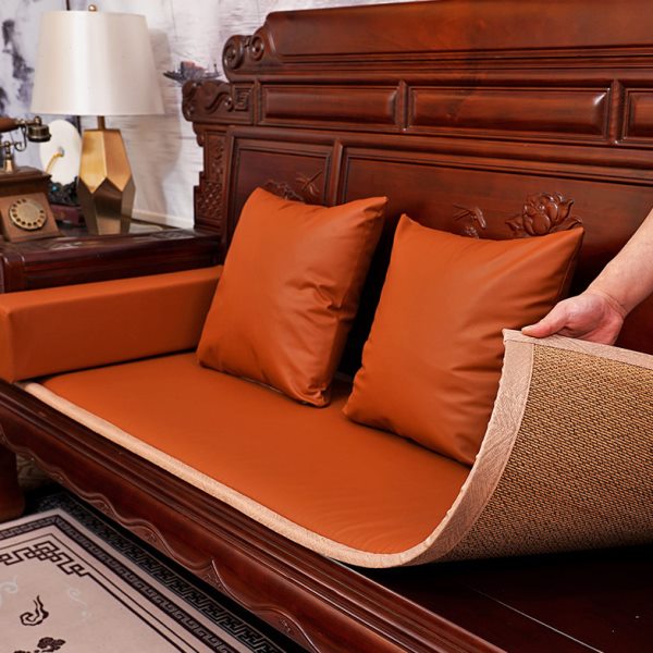 红木沙发垫四季通用双面防滑高档中式实木椅子坐垫套皮垫凉席定制