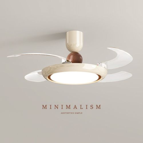 隐形风扇灯餐厅吊m灯2025新款中古奶油风电扇灯中山风扇灯具