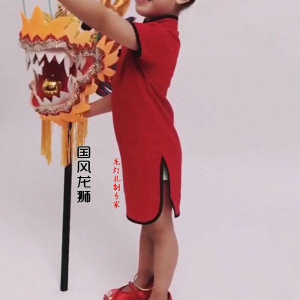 传统演出儿童龙灯龙头 小学生幼儿园六一舞龙摄影布置道具 民族风