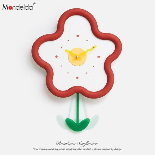 Mandelda免打孔网红摇摆时钟轻奢客厅简约北欧挂钟时尚装饰钟表