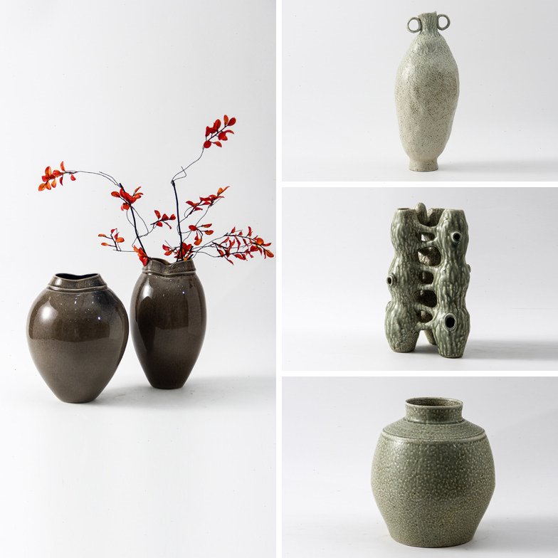 现代新中式陶瓷花器创意造型花瓶客厅电视柜桌面装饰品摆件干花插