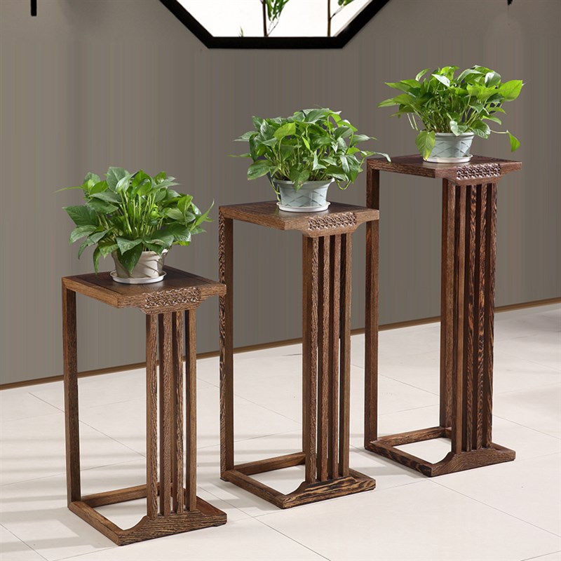 红木花架鸡翅木实m木花架中式花架多层盆景架仿古花架置物架