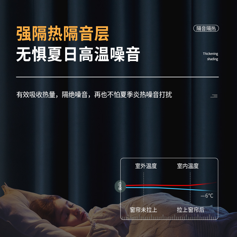 加厚遮光窗帘卧室10q0不透光隔热客厅飘窗阳台2021年挂钩新款