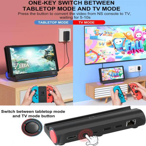 2302DA SWITCH多功能扩展坞充电底座100W快充1000M宽带4K高清HDMI
