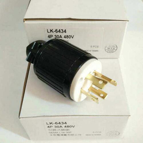 14.KW台湾隆光LKEW美规NEMA16-30P工业防松插头LK-6434 30A480V4P