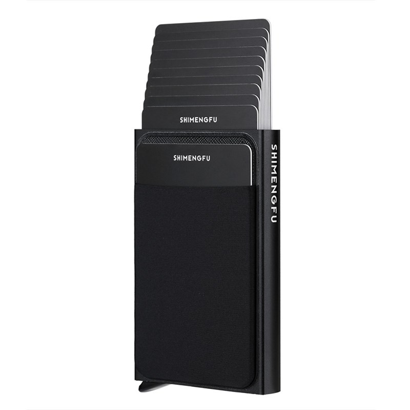 防盗刷FID屏蔽自动弹信用卡包铝合金属盒男士多卡位装Y卡的卡套夹