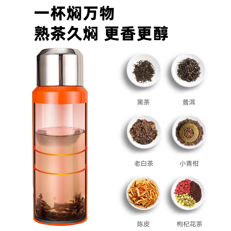小钢炮温显保温杯31p6不锈钢老白茶焖茶壶茶水分离闷茶便携式